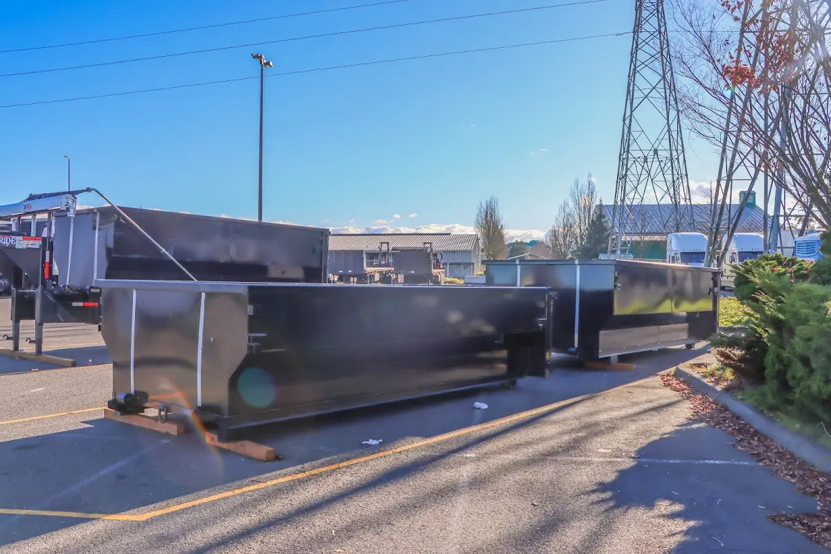 Roll-off dumpster ready for waste disposal at job site for 6 Yard Dumpster Rental in Litchfield